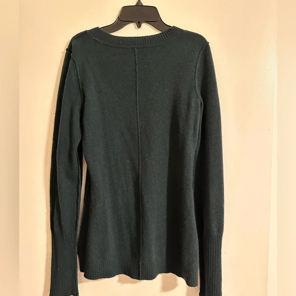 Small Aqua Hunter Green Cashmere Sweater - Picture 2 of 3